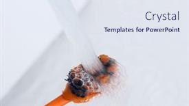  Presentation with water splash - Amazing presentation theme having toothbrush-in-a-water-splash backdrop and a sky blue colored foreground