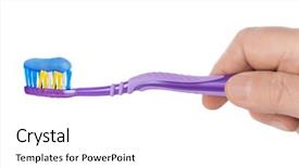  Presentation with magenta - PPT layouts featuring toothbrush isolated on white background and a white colored foreground