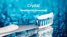  Presentation with blue drops - Slides enhanced with toothbrush on blue background with water drops background and a teal colored foreground