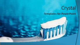  Presentation with blue drops - Slide deck having toothbrush on blue background with water drops background and a teal colored foreground