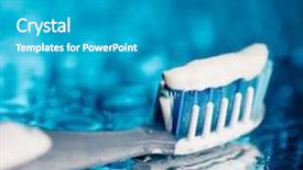  Presentation with blue drops - Colorful slide set enhanced with toothbrush on blue background with water drops backdrop and a teal colored foreground