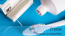  Presentation with dental floss - Cool new presentation with toothbrush toothpaste and dental floss backdrop and a teal colored foreground