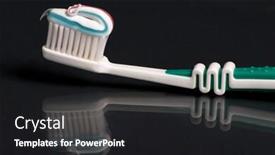  Presentation with toothpaste - Amazing slides having toothbrush with a toothpaste ready to scrub backdrop and a black colored foreground