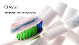  Presentation with chewing gum - Cool new slide deck with toothbrush with toothpaste and chewing backdrop and a  colored foreground
