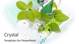  Presentation with toothpaste - PPT theme consisting of toothbrush with toothpaste and fresh background and a white colored foreground