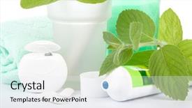  Presentation with herbal toothpaste - Beautiful slides featuring toothbrush with toothpaste and fresh backdrop and a sky blue colored foreground