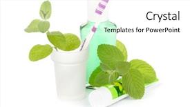  Presentation with toothpaste - Audience pleasing PPT theme consisting of toothbrush with toothpaste and fresh backdrop and a white colored foreground