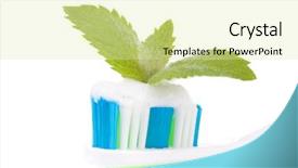  Presentation with herbal toothpaste - Beautiful PPT layouts featuring toothbrush with toothpaste and fresh backdrop and a blonde colored foreground