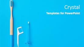  Presentation with oral hygiene - Slide deck with toothbrushes-and-oral-care-tools background and a light gray colored foreground