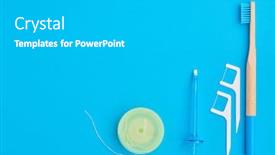  Presentation with oral hygiene - Cool new slide deck with toothbrushes-and-oral-care-tools backdrop and a light gray colored foreground