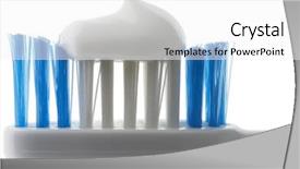  Presentation with toothpaste - Beautiful theme featuring toothpaste on a toothbrush against white background backdrop and a white colored foreground