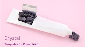  Presentation with black liquid - Audience pleasing PPT theme consisting of toothpaste-tube-with-solid backdrop and a pink colored foreground