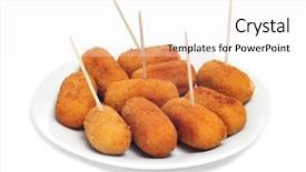  Presentation with spanish - Presentation design featuring toothpick - closeup of plate with spanish background and a white colored foreground