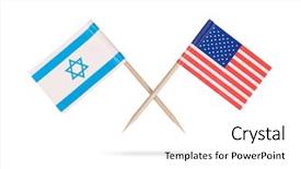  Presentation with israel flag - Beautiful presentation theme featuring toothpick - crossed mini flag usa backdrop and a white colored foreground
