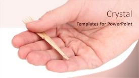  Presentation with waiter hand in white glove - Slide deck having toothpicks-in-hand-isolated background and a lemonade colored foreground