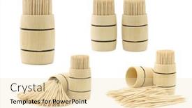  Presentation with barrels - PPT theme featuring toothpicks-in-wooden-barrels background and a lemonade colored foreground