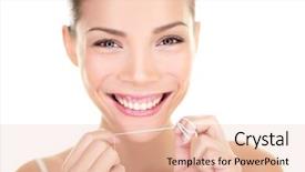  Presentation with oral hygiene - Presentation theme featuring toothy smile dental care hygiene background and a lemonade colored foreground