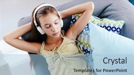  Presentation with living above - Cool new PPT theme with top 10 - 10 years old tween girl backdrop and a light blue colored foreground