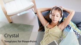  Presentation with living above - Presentation design with top 10 - 10 years old tween girl background and a mint green colored foreground