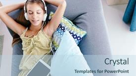  Presentation with living above - Cool new presentation design with top 10 - 10 years old tween girl backdrop and a sky blue colored foreground