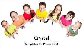  Presentation with teen girls - Amazing slide deck having top 10 - happy group children isolated backdrop and a  colored foreground