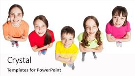  Presentation with teen girls - Slide set featuring top 10 - happy group children isolated background and a white colored foreground