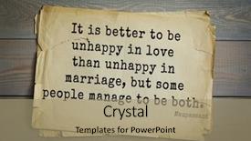  Presentation with quote - Presentation theme enhanced with top-10 french writer guy background and a  colored foreground