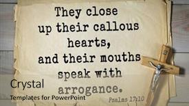  Presentation with bible psalms - Amazing PPT theme having top-1000 bible verses from psalms they close up their callous hearts and their mouths speak with arrogance backdrop and a mint green colored foreground