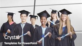  Presentation with knowing your students - Colorful slide set enhanced with top 15 - portrait of students holding degree backdrop and a dark gray colored foreground
