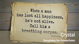  Presentation with top 150 - PPT layouts featuring top-150 sophocles athenian playwright background and a coral colored foreground