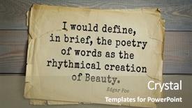  Presentation with poe - Slide set consisting of top-30 aphorism by edgar background and a coral colored foreground