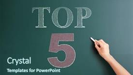  Presentation with blackboard - Cool new presentation theme with top 5 written on blackboard backdrop and a ocean colored foreground