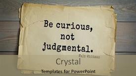  Presentation with journalist - PPT layouts featuring estadistic - top 50 quotes by walter background and a coral colored foreground