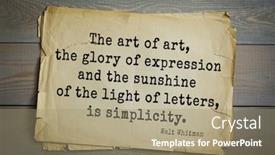  Presentation with journalist - Theme having walter walt - american poet background and a coral colored foreground