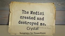  Presentation with inventor - PPT theme with top-60 aphorism by leonardo background and a coral colored foreground