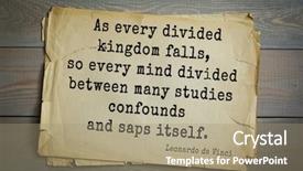  Presentation with leonardo de vinci - Audience pleasing theme consisting of top-60 aphorism by leonardo backdrop and a coral colored foreground