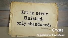  Presentation with inventor - Beautiful theme featuring top-60 aphorism by leonardo backdrop and a coral colored foreground