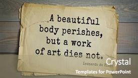  Presentation with inventor - Slide deck consisting of top-60 aphorism by leonardo background and a coral colored foreground