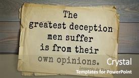  Presentation with deception - Colorful slide deck enhanced with top-60 aphorism by leonardo backdrop and a coral colored foreground