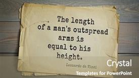  Presentation with height - Slide deck featuring top-60 aphorism by leonardo background and a coral colored foreground