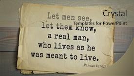  Presentation with philosopher - PPT layouts with top-60 marcus aurelius roman background and a coral colored foreground