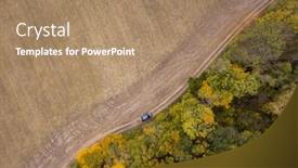  Presentation with dirt car - Colorful slide set enhanced with top-aerial-panoramic-view backdrop and a coral colored foreground