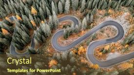  Presentation with forest road green - Slide set enhanced with top-aerial-view-of-famous background and a tawny brown colored foreground