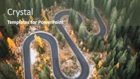  Presentation with forest road green - Slides having top-aerial-view-of-famous background and a  colored foreground