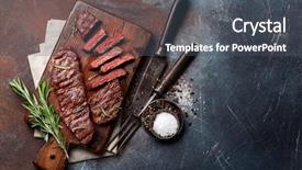  Presentation with blade - Cool new PPT theme with top blade or denver grilled backdrop and a dark gray colored foreground