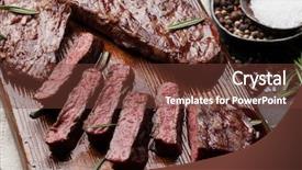  Presentation with cutting-board - PPT theme featuring top blade or denver grilled background and a tawny brown colored foreground