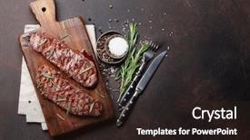  Presentation with blade - Presentation design with top blade or denver grilled background and a wine colored foreground