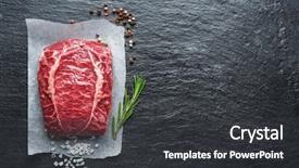  Presentation with spices - Amazing presentation having top blade steak or beef backdrop and a dark gray colored foreground