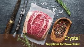  Presentation with blade - PPT layouts having top blade steak or beef background and a tawny brown colored foreground