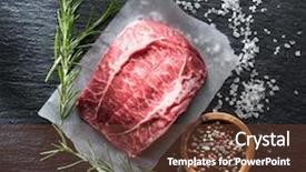  Presentation with graphite - Audience pleasing slide deck consisting of top blade steak or beef backdrop and a tawny brown colored foreground